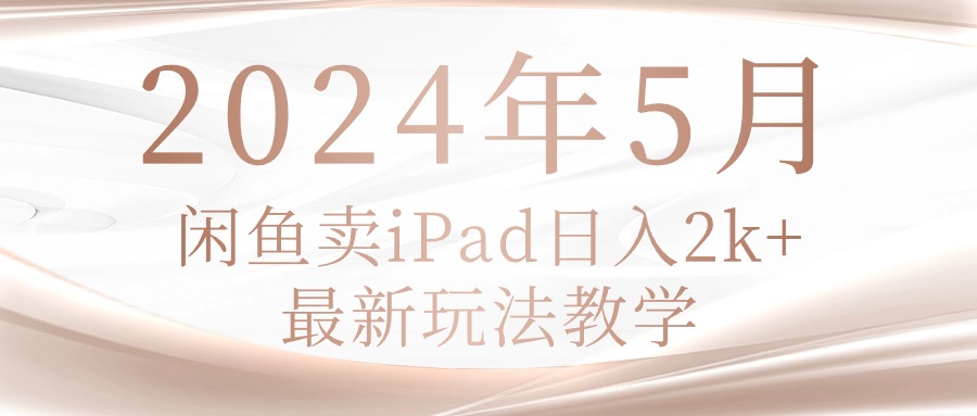 （10459期）2024年5月闲鱼卖ipad日入2k，最新玩法教学-我的站点
