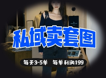 私域卖套图每天3-5单，每单利润99-我的站点