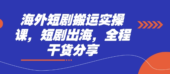 海外短剧搬运实操课，短剧出海，全程干货分享-我的站点