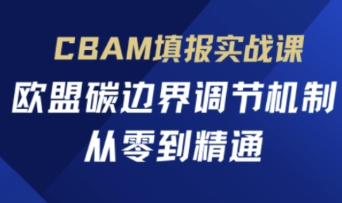 CBAM填报实战课，欧盟碳边界调节机制，从零到精通-我的站点