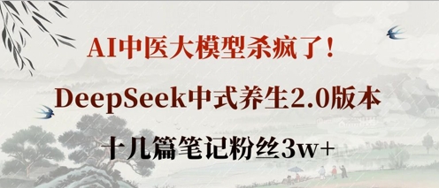 AI中医大模型杀疯了！DeepSeek中式养生2.0版本，十几篇笔记粉丝3w+-我的站点