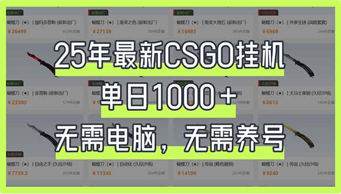 （14178期）25年最新CSGO挂机系统，单日1000+，无需电脑，无需养号，0基础可上手-我的站点