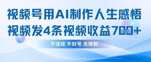 用AI做人生感悟视频，4条视频当天收益782-我的站点
