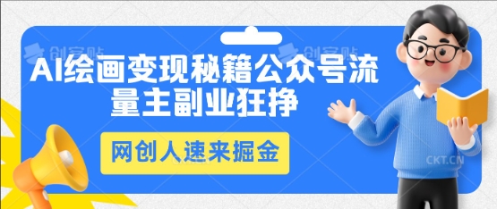AI绘画变现秘籍：公众号流量主副业狂挣，网创人速来掘金-我的站点