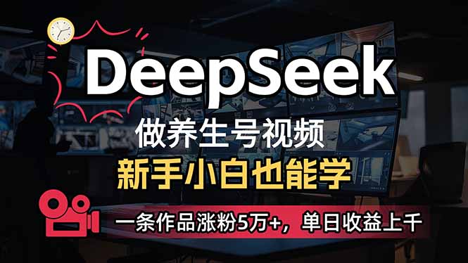 （14199期）小白用DeepSeek做养生号，一条作品涨粉5万+，单日收益上千-我的站点