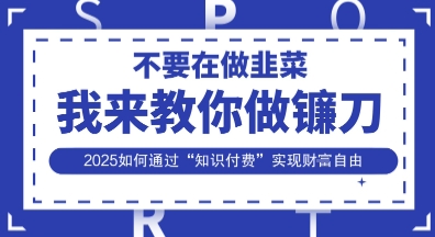 韭菜生涯终结者，我来教你做镰刀，2025如何通过“知识付费”实现财F自由【揭秘】-我的站点