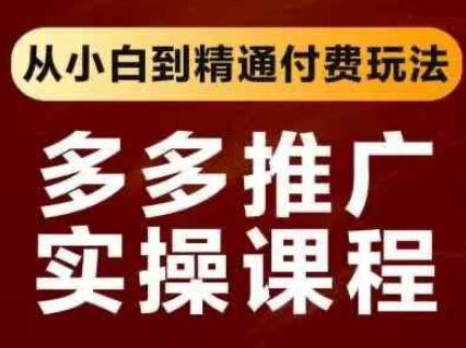 拼多多推广实操课程，从小白到精通付费玩法-我的站点