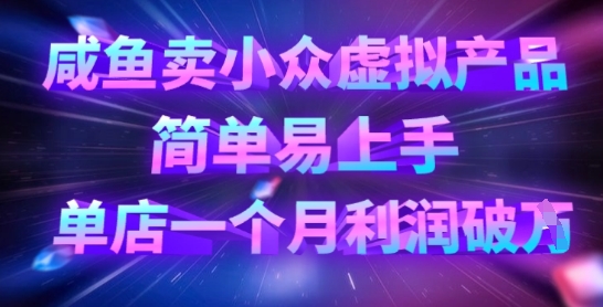 咸鱼卖小众虚拟产品，简单易上手，单店一个月利润破W-我的站点
