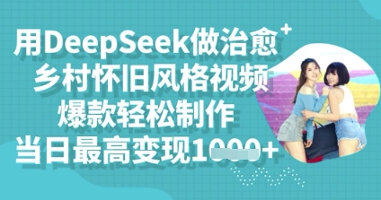 用DeepSeek做治愈乡村怀旧风格视频，爆款轻松制作，当日最高变现多张-我的站点